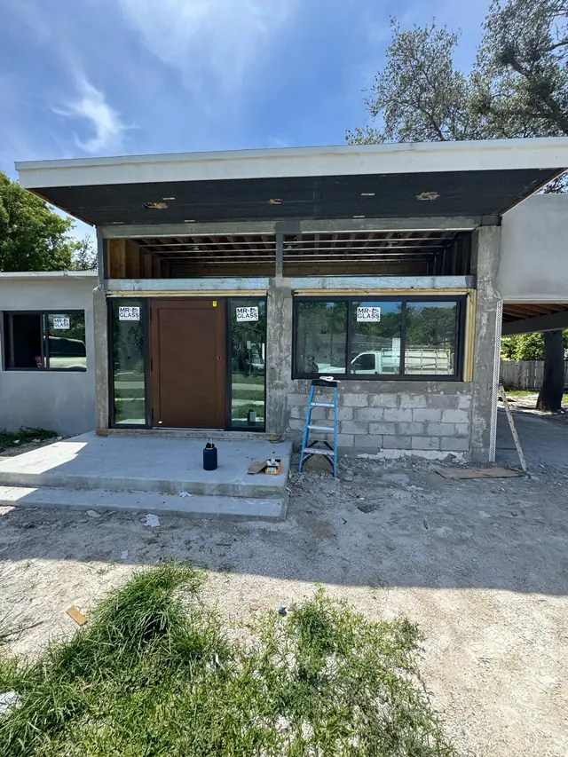 Project in progress: impact entry door and windows installed